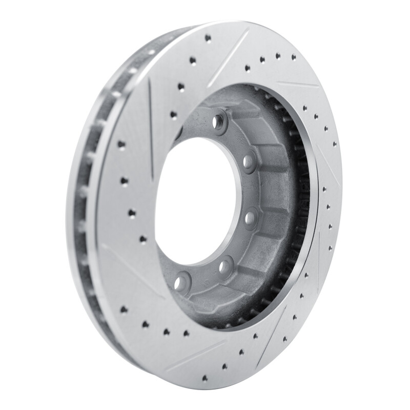 Chevrolet V30 Brake Rotor (1) - Front Right - R1 Concepts - Drilled & Slotted - Silver - `77-`00